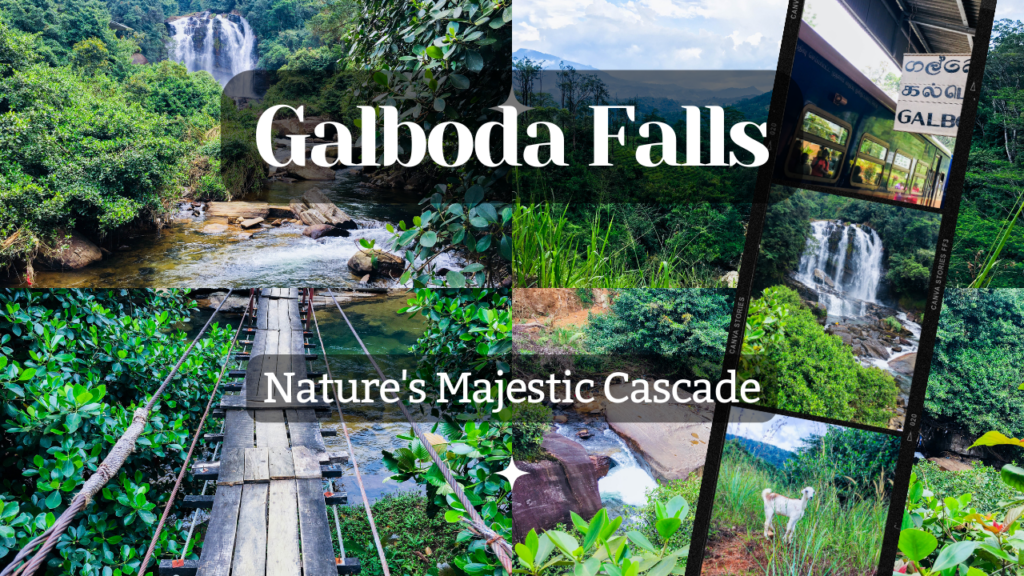 A breathtaking view of Galboda Falls, a majestic waterfall surrounded by lush greenery.